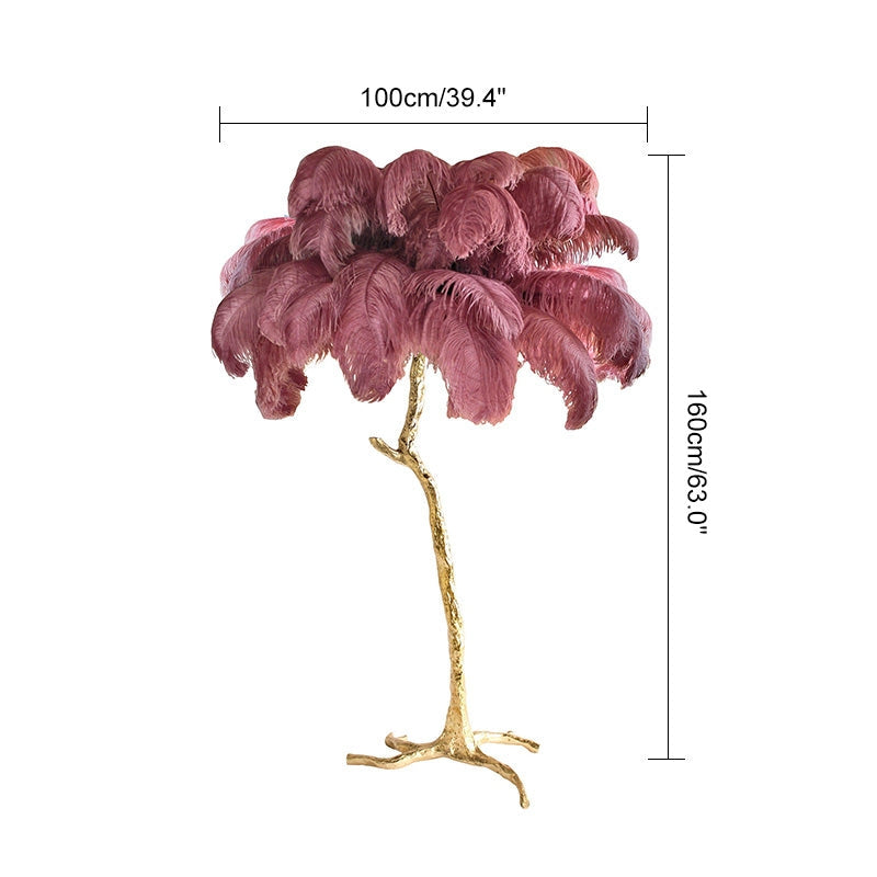 Antizer Feather Palm Tree Floor Lamp for Living Room