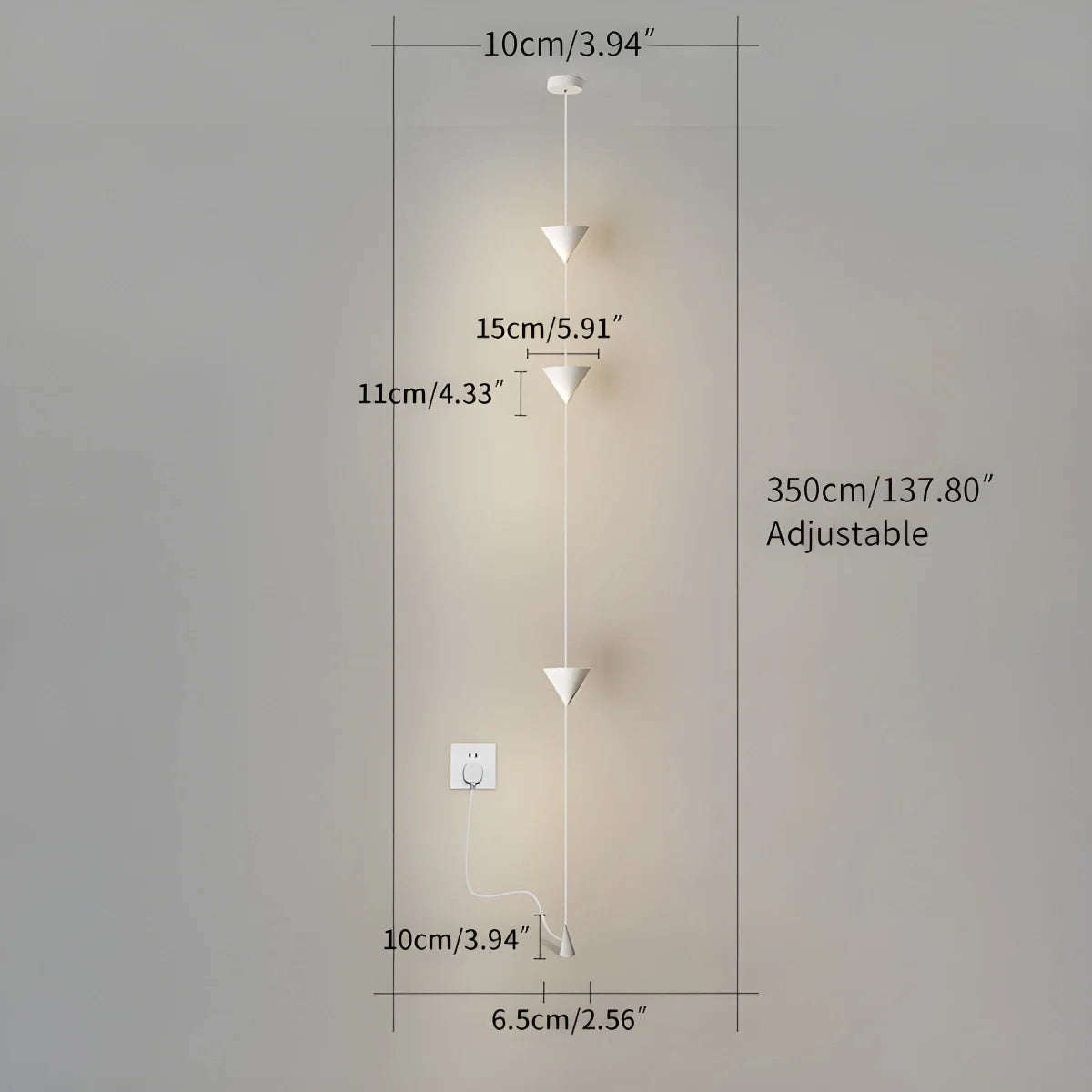 Antizer Cone Desigh Hanging Cable Floor Lamp