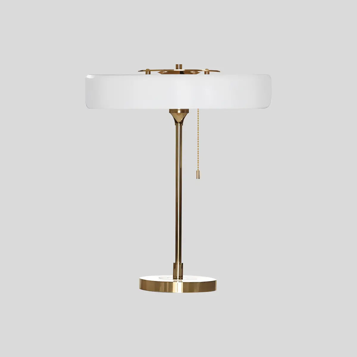 Antizer Mid-Century Round Table Lamp with Pull Chain