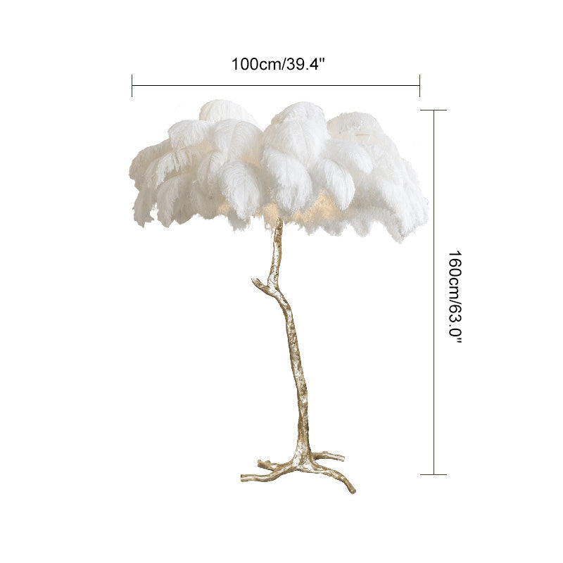 Antizer Feather Palm Tree Floor Lamp for Living Room