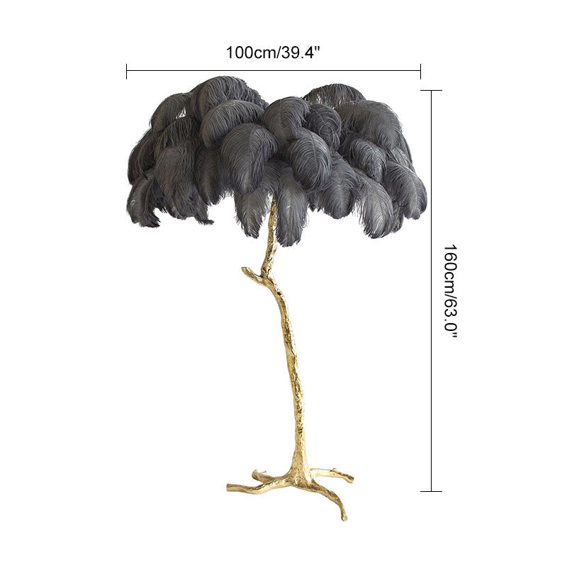 Antizer Feather Palm Tree Floor Lamp for Living Room