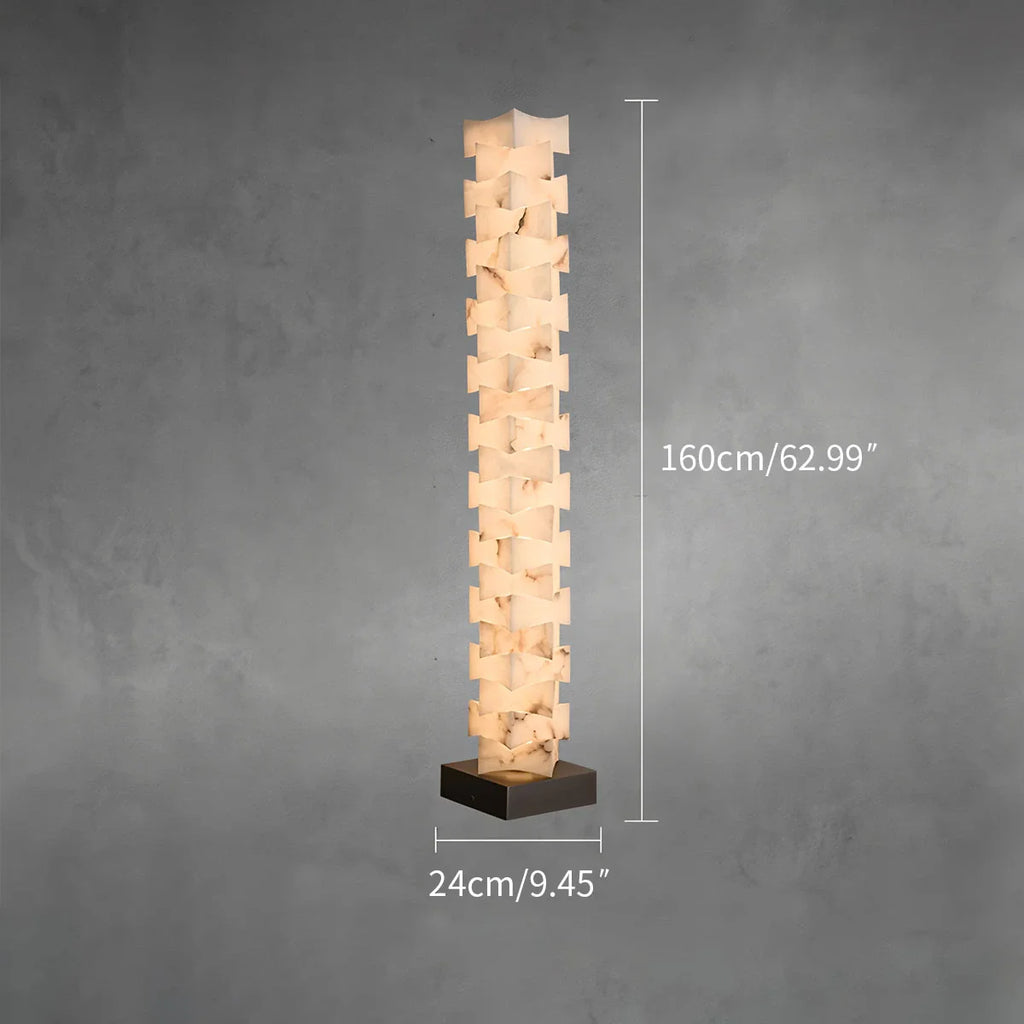 Antizer Creative Stacked Spanish Alabaster Squares Floor Lamp