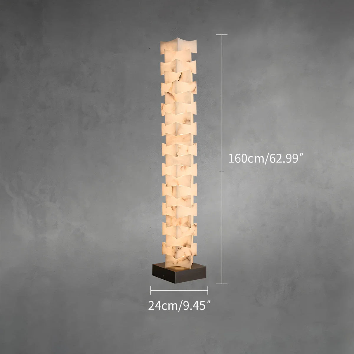 Antizer Creative Stacked Spanish Alabaster Squares Floor Lamp