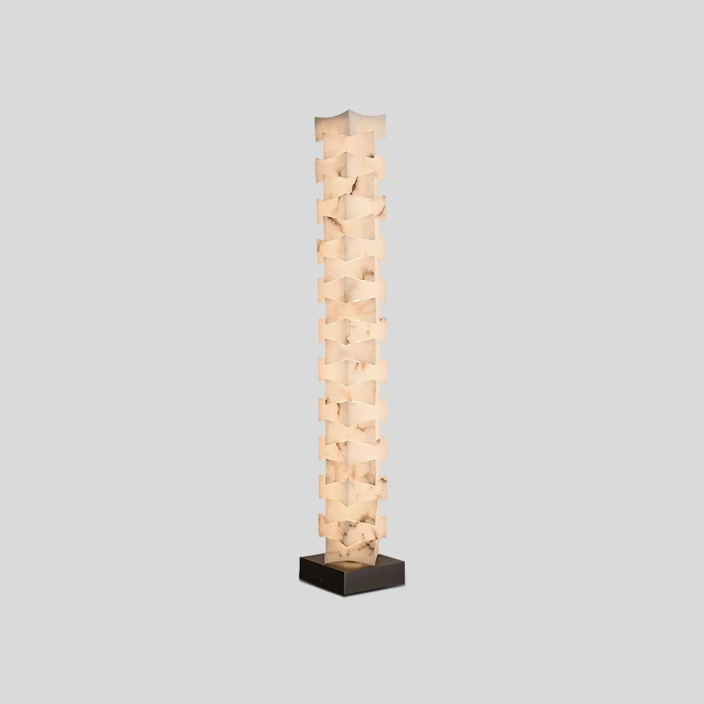 Antizer Creative Stacked Spanish Alabaster Squares Floor Lamp