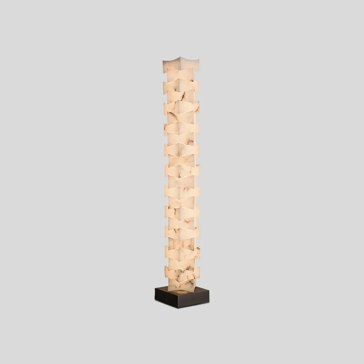 Antizer Creative Stacked Spanish Alabaster Squares Floor Lamp